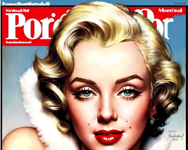 Vibrant Portrait of Glamorous Woman on Magazine Cover