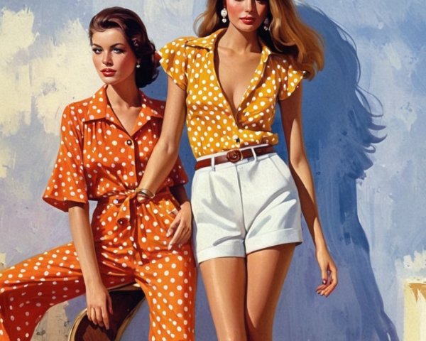 Stylish Women in Retro Summer Fashion Outfits