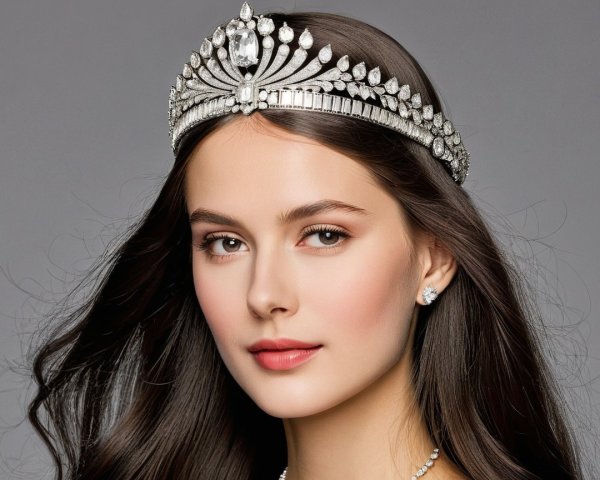 Young Woman with Elegant Tiara and Royal Elegance