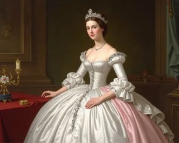 Elegant Woman in Off-Shoulder Gown with Tiara