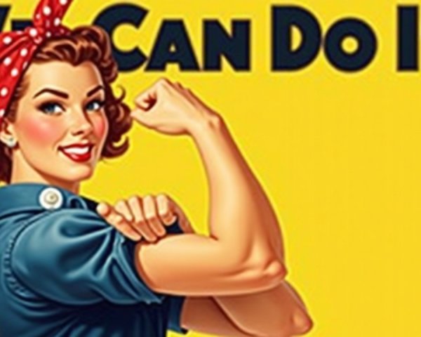 Confident Woman in Polka-Dot Headband Displaying Strength