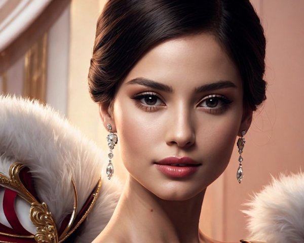 Close-Up Portrait of a Young Woman with Elegance