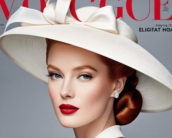 Glamorous magazine cover with elegant model and makeup