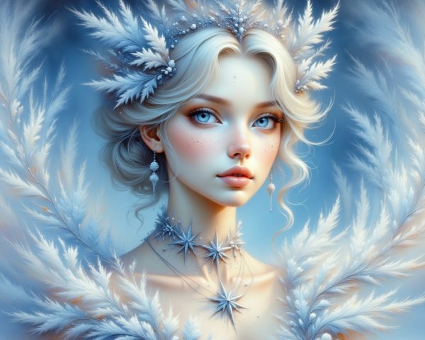 Portrait of a Young Woman with Icy-Blue Eyes