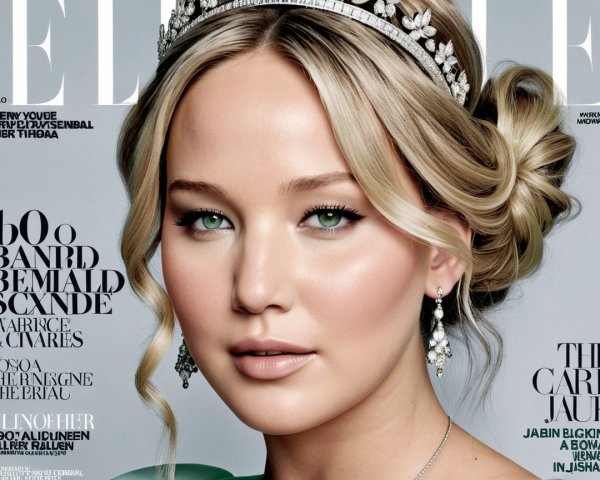 Glamorous Magazine Cover with Elegant Woman and Jewelry