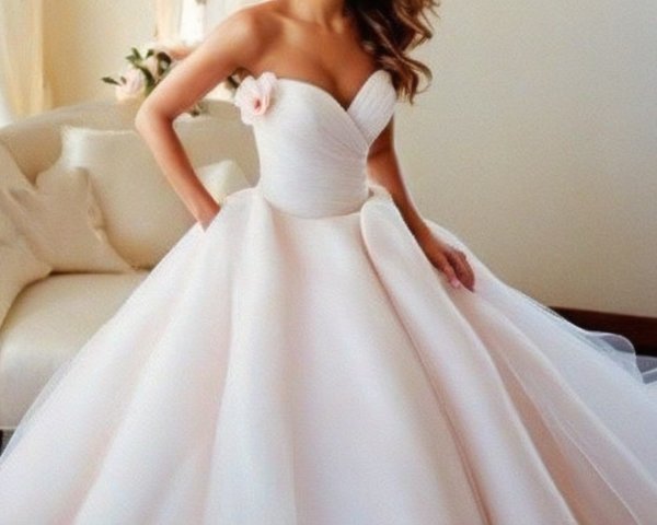 Romantic Strapless Wedding Gown with Floral Detail