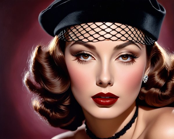 Glamorous Vintage-Inspired Woman with Chic Styling