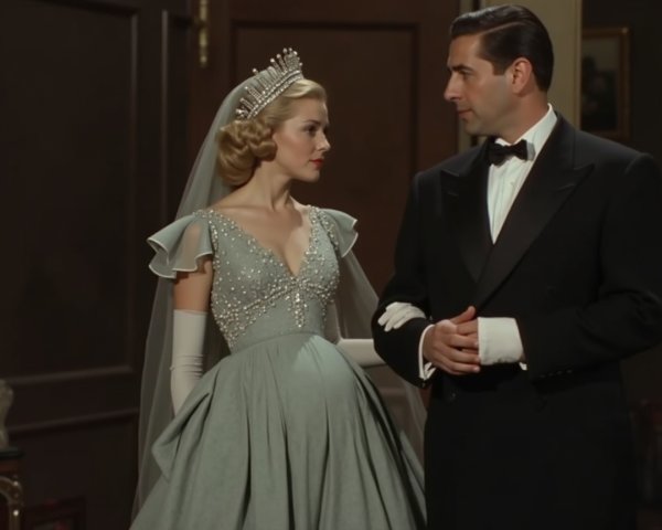 Elegant Couple in Refined Setting with Romantic Atmosphere