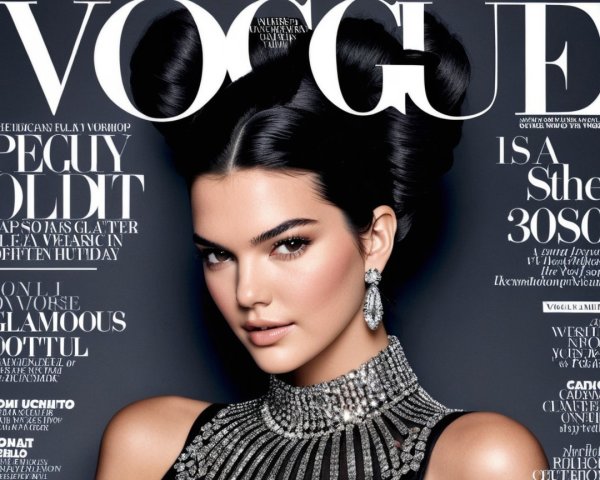 Vogue Magazine Cover with Model and Glamorous Style