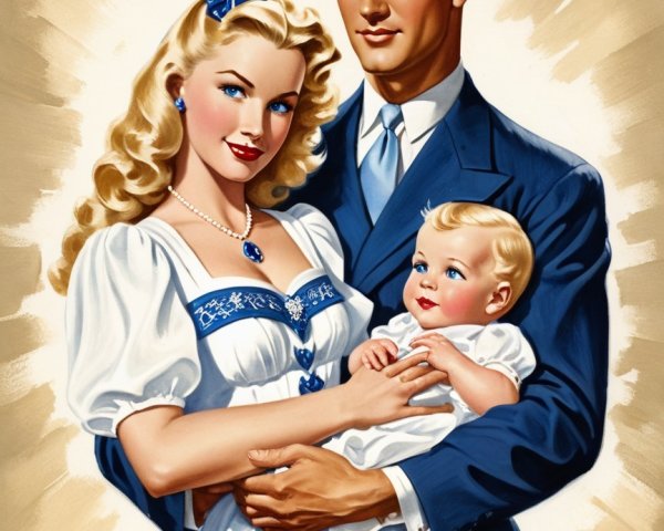 Vintage Family Portrait with Joyful Expressions