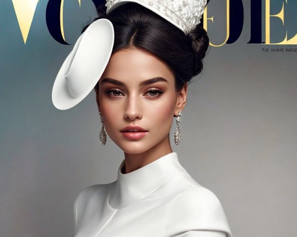 Elegant Fashion Portrait with Model in White Outfit