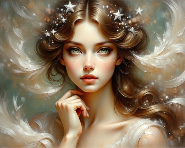 Portrait of a Young Woman with Ethereal Features