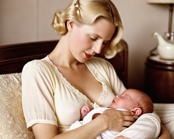 Tender Mother-Baby Moment in Soft Natural Light