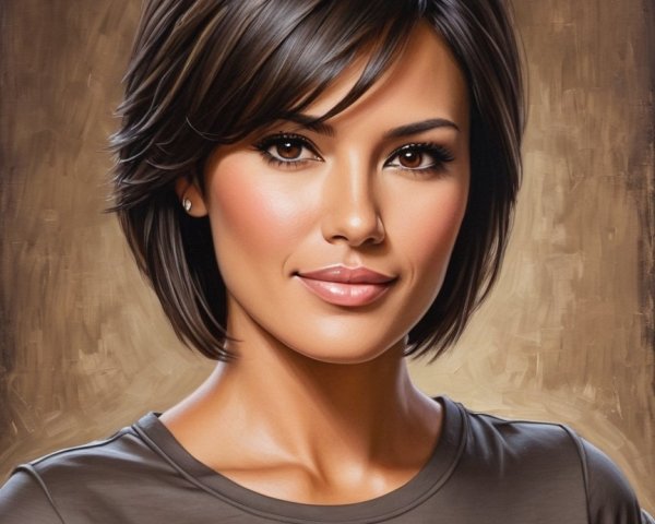 Portrait of a young woman with a stylish bob haircut