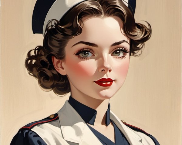 Vintage Nurse's Uniform with Red Cross Emblem