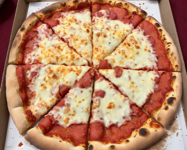 Freshly Baked Pizza with Golden-Brown Crust and Cheese