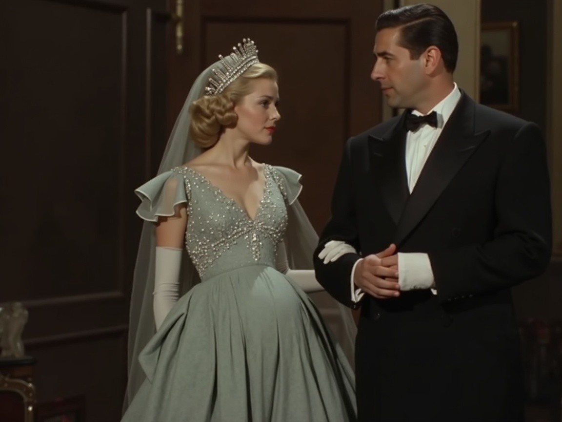 Elegant Couple in Refined Setting with Romantic Atmosphere