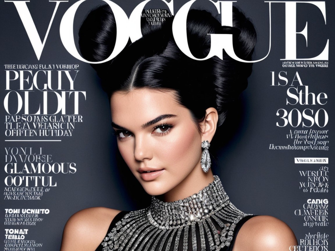 Vogue Magazine Cover with Model and Glamorous Style