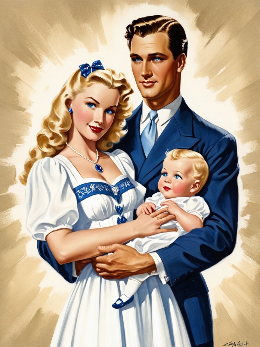 Vintage Family Portrait with Joyful Expressions