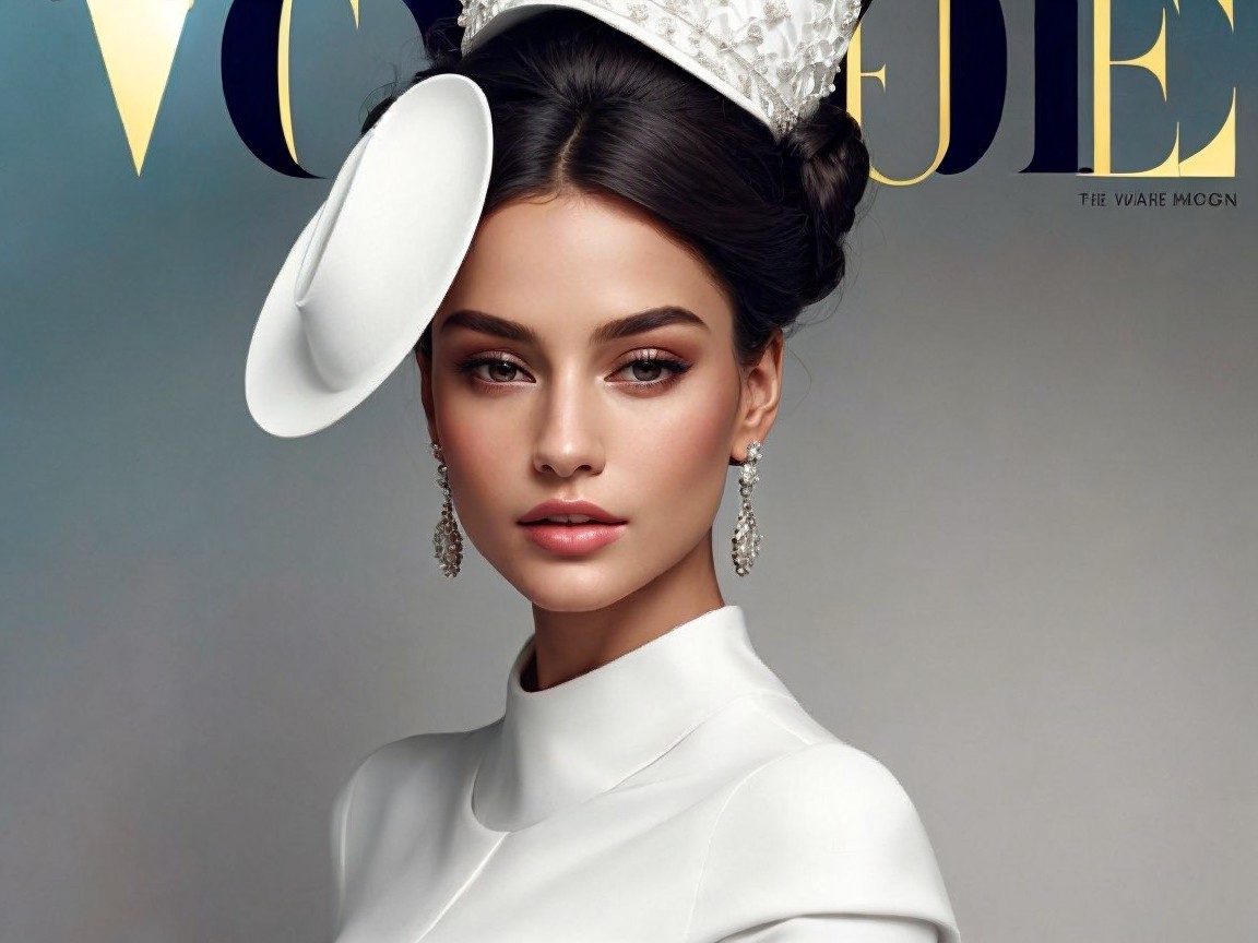 Elegant Fashion Portrait with Model in White Outfit