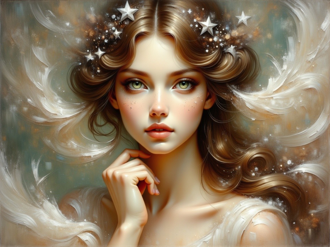 Portrait of a Young Woman with Ethereal Features