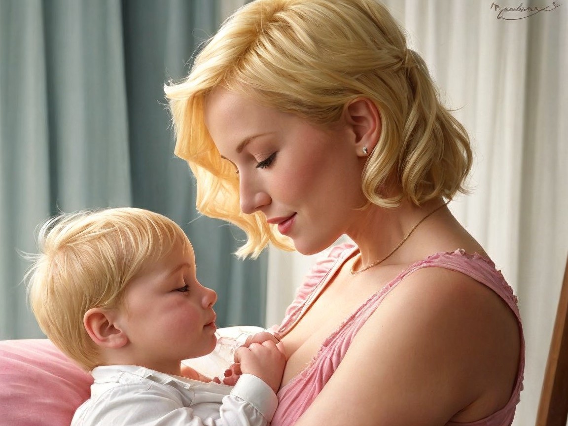 Tender Mother-Child Moment in Soft Lighting