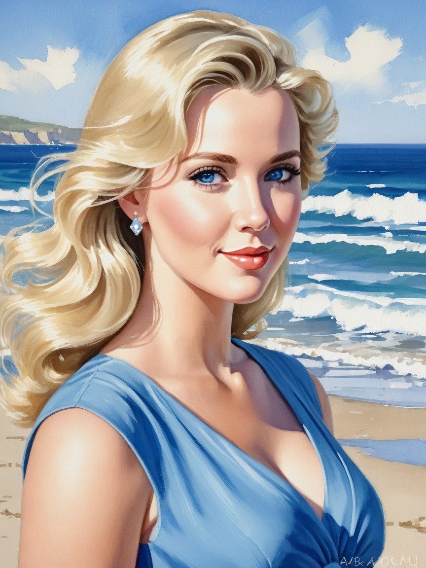 Portrait of a Young Woman at the Beach