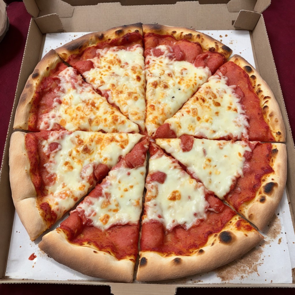 Freshly Baked Pizza with Golden-Brown Crust and Cheese