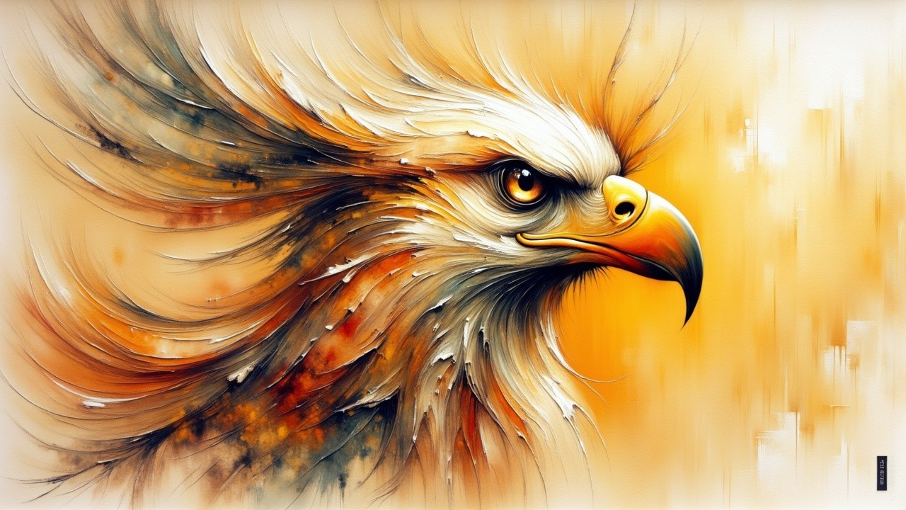Majestic eagle in profile with vibrant feather details