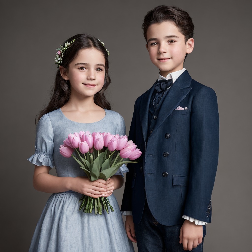 Classic Portrait of Children in Formal Attire