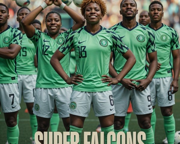 Athletes in Green Uniforms on Soccer Field Celebrating