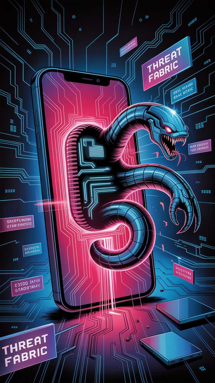 Digital Artwork of Smartphone with Cybersecurity Themes