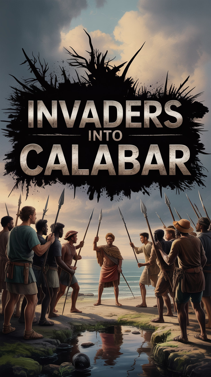 Armed Confrontation on Coastal Landscape at Sunset