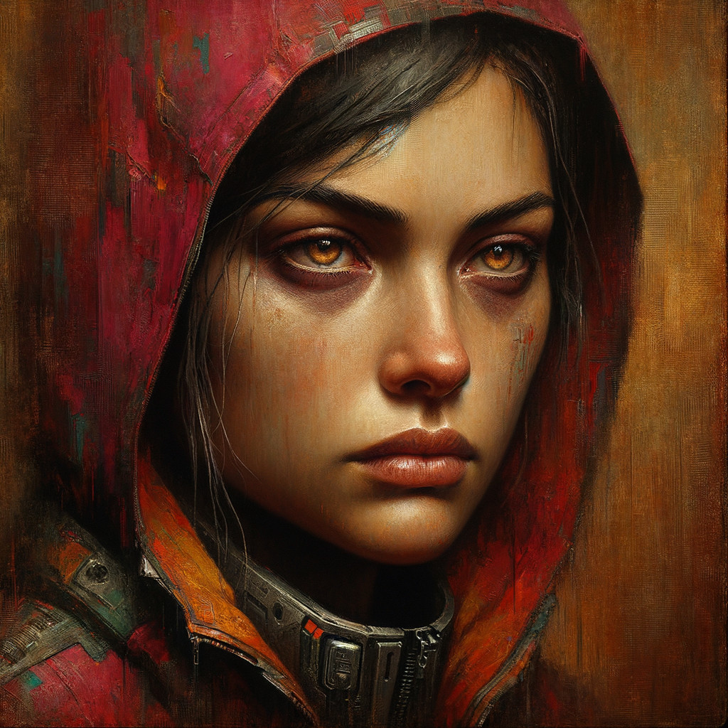 Portrait of a Young Woman in a Pink Hoodie