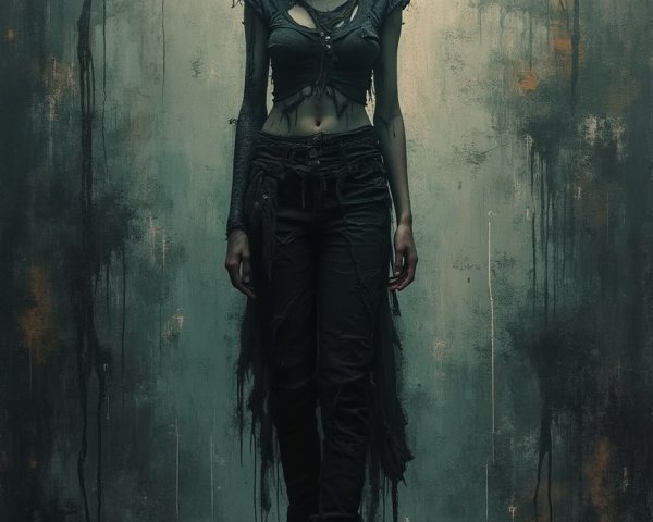 Enigmatic Figure in Dark Textured Setting