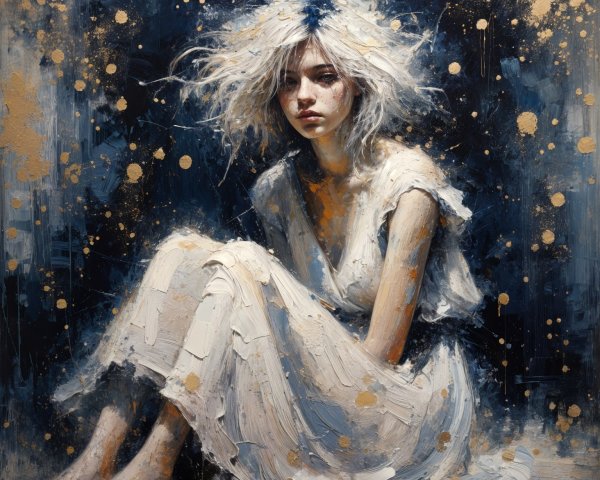 Contemplative Young Woman in Ethereal Setting