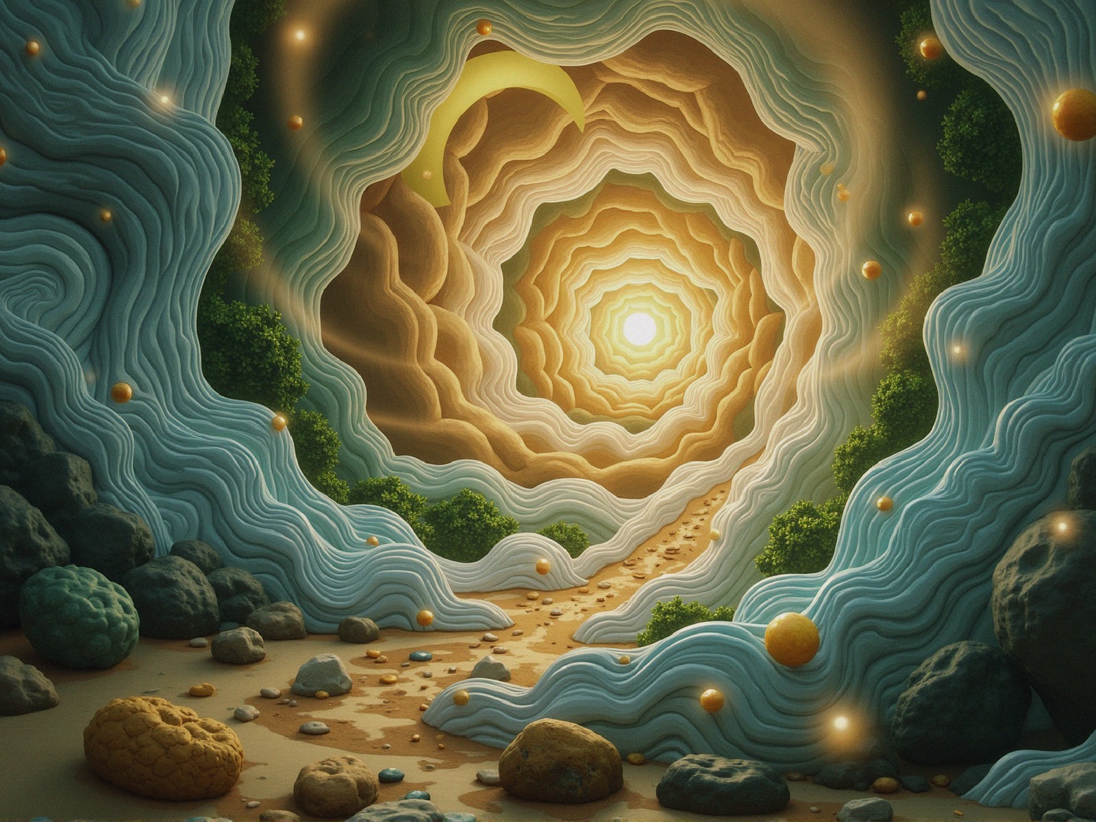 Surreal Landscape with Vibrant Colors and Light