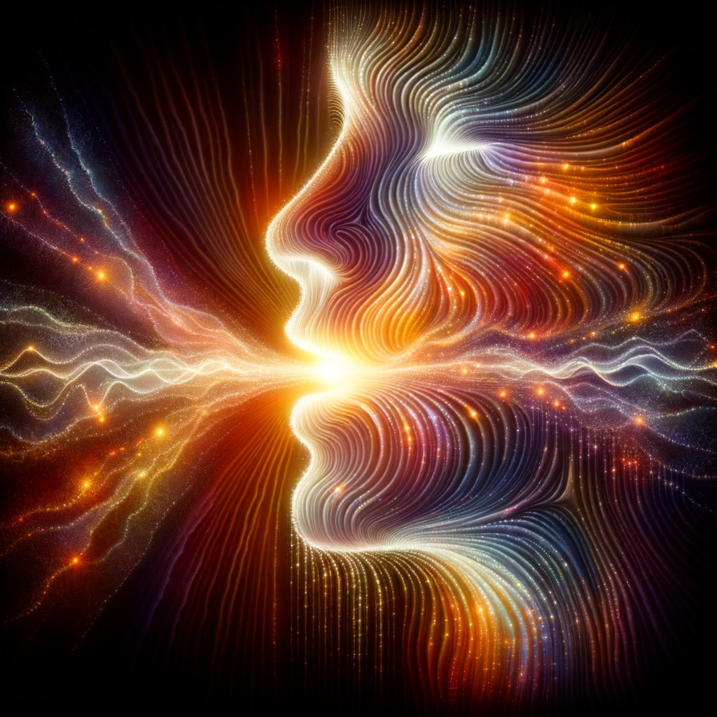 Abstract Faces with Colorful Energy and Harmony