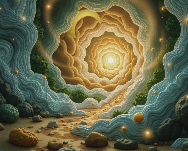 Surreal Landscape with Vibrant Colors and Light