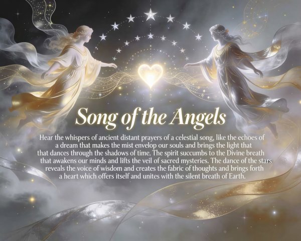 Angels in Flowing Dresses Against Starry Sky