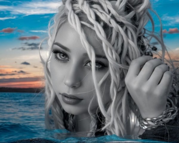 Close-Up Portrait of a Young Woman with Braided Hair
