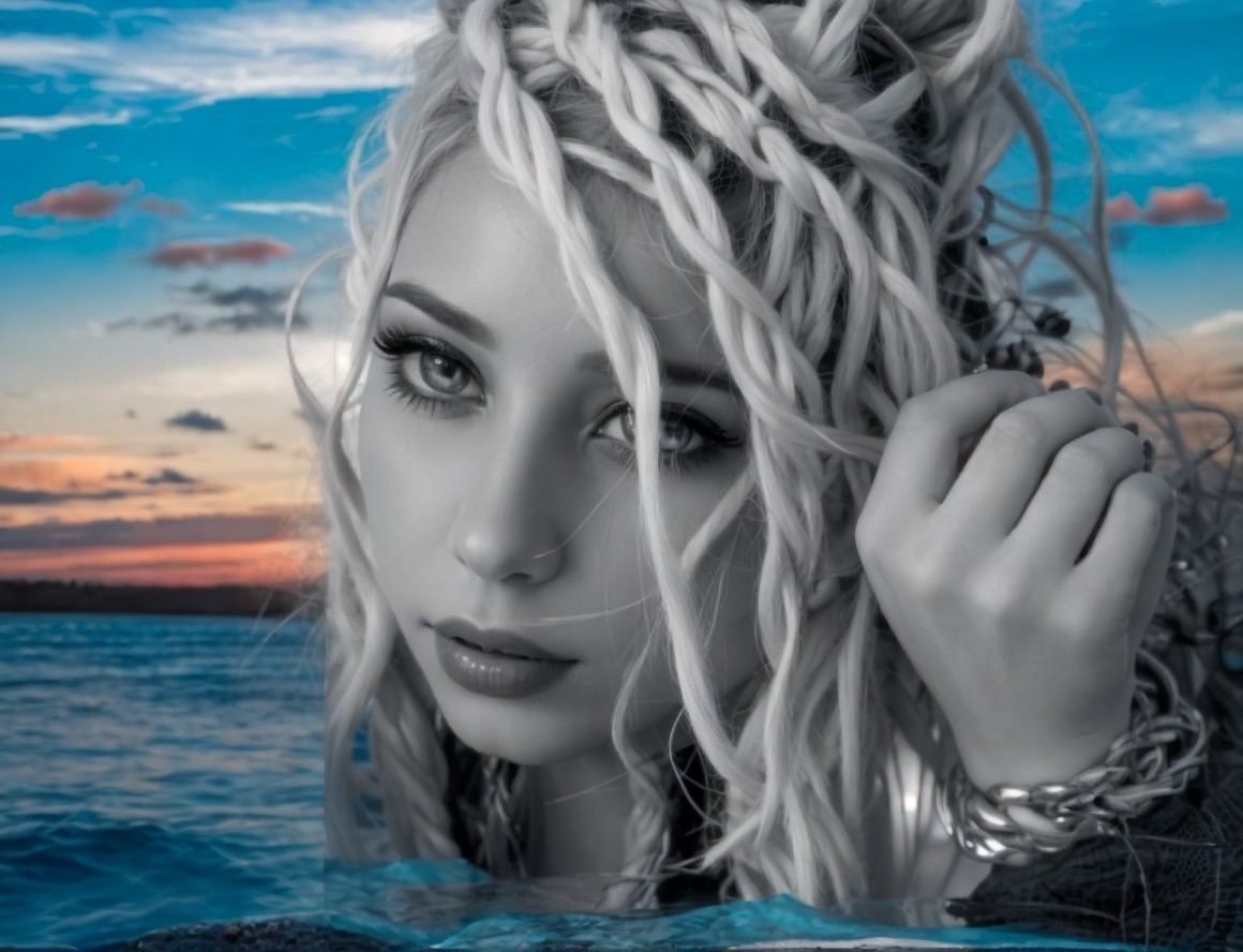 Close-Up Portrait of a Young Woman with Braided Hair