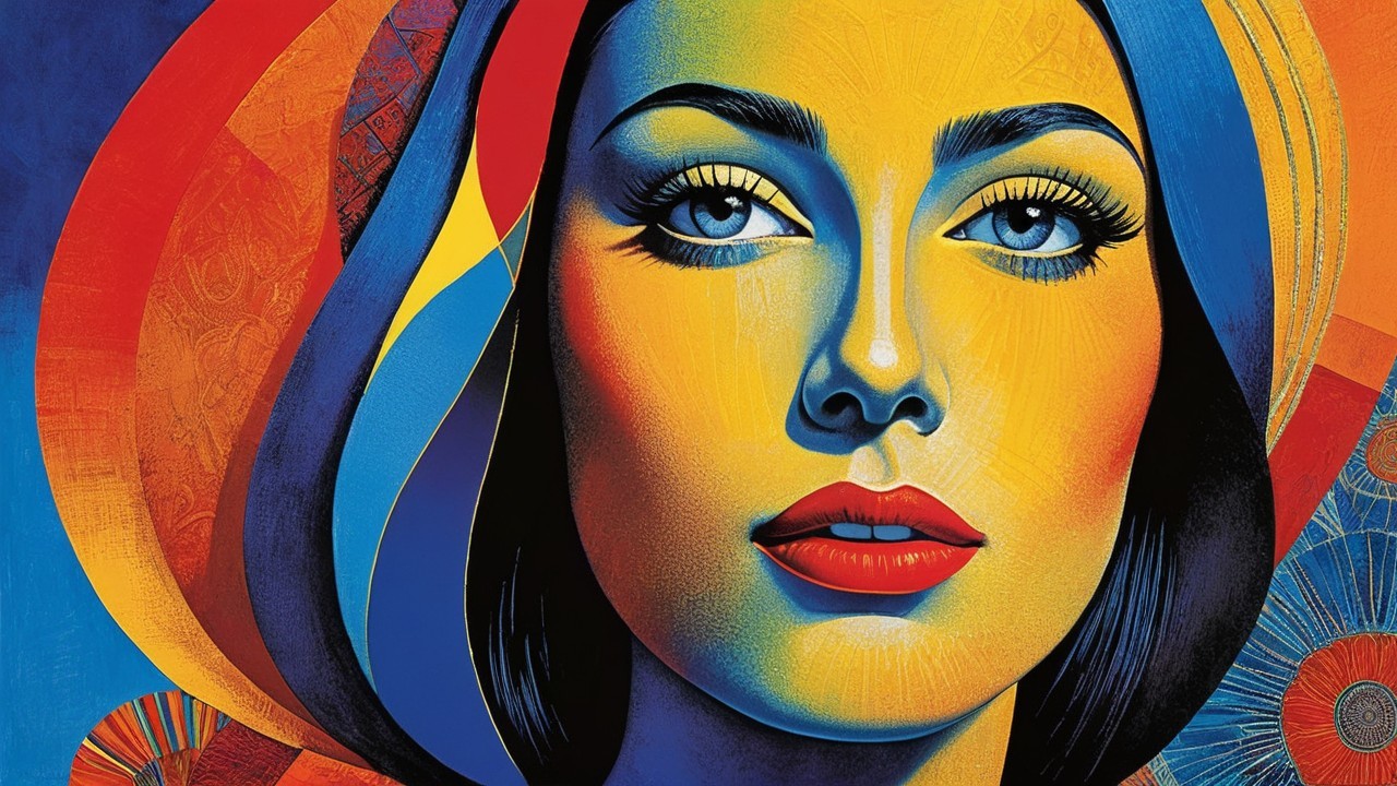 Vibrant Portrait of a Woman with Bold Colors