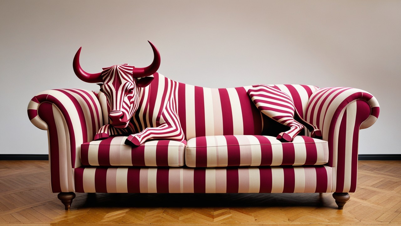 Couch Design Featuring Striped Bull-Inspired Upholstery