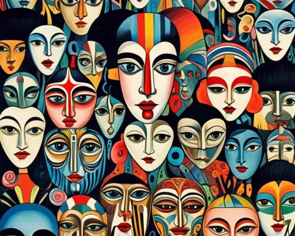 Vibrant Collage of Diverse Faces and Cultural Elements
