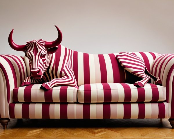 Couch Design Featuring Striped Bull-Inspired Upholstery