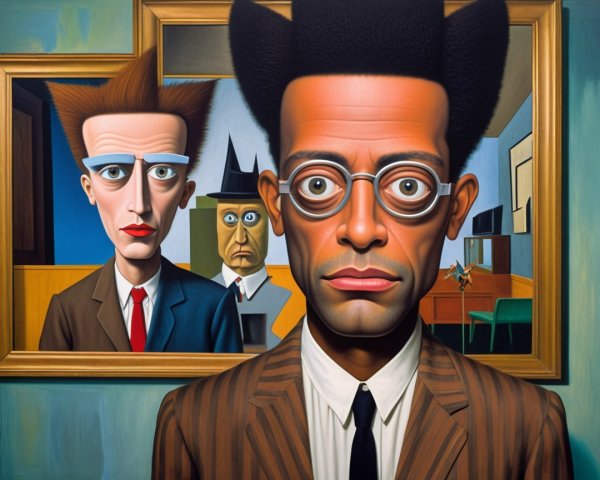 Surreal Portrait of a Man with Distinctive Features