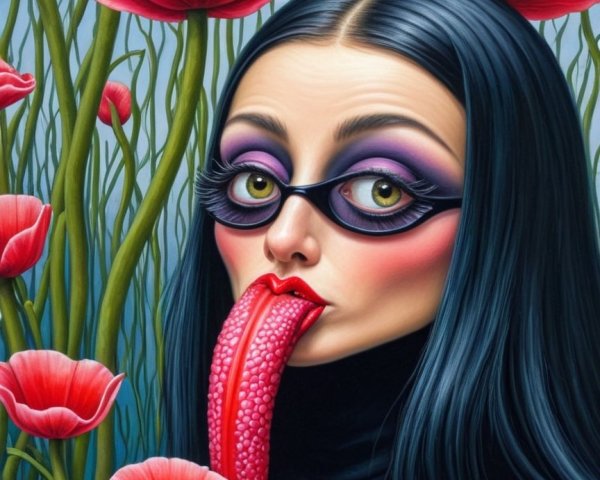 Surreal Portrait of a Woman with Bold Features