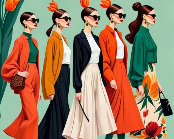 Fashionable Women in Colorful Spring Outfits