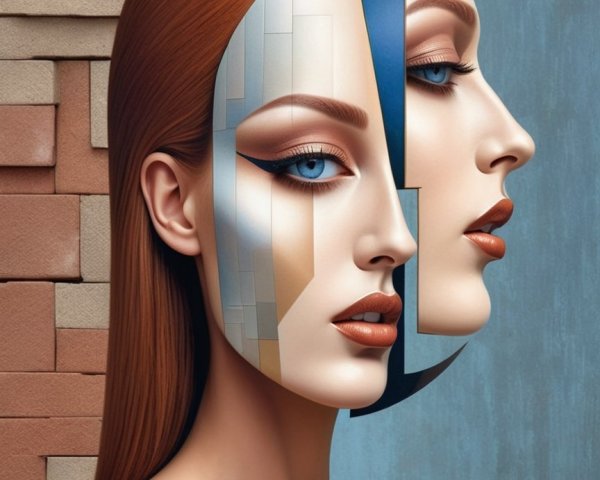 Artistic Face Split with Geometric and Smooth Elements